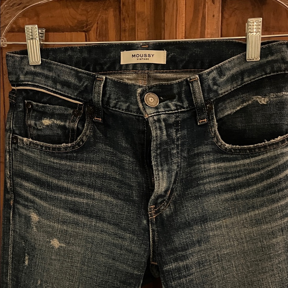 Moussy Vintage Distressed Blue Skinny Jeans